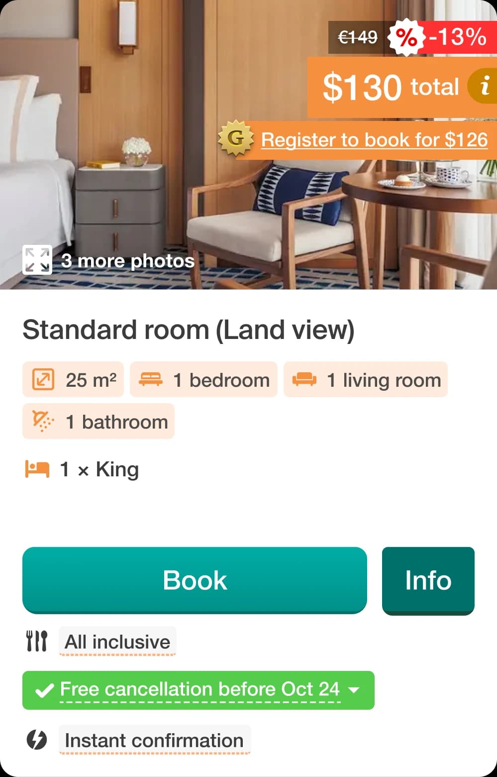 Property page card before the problem appeared — member price easy to notice