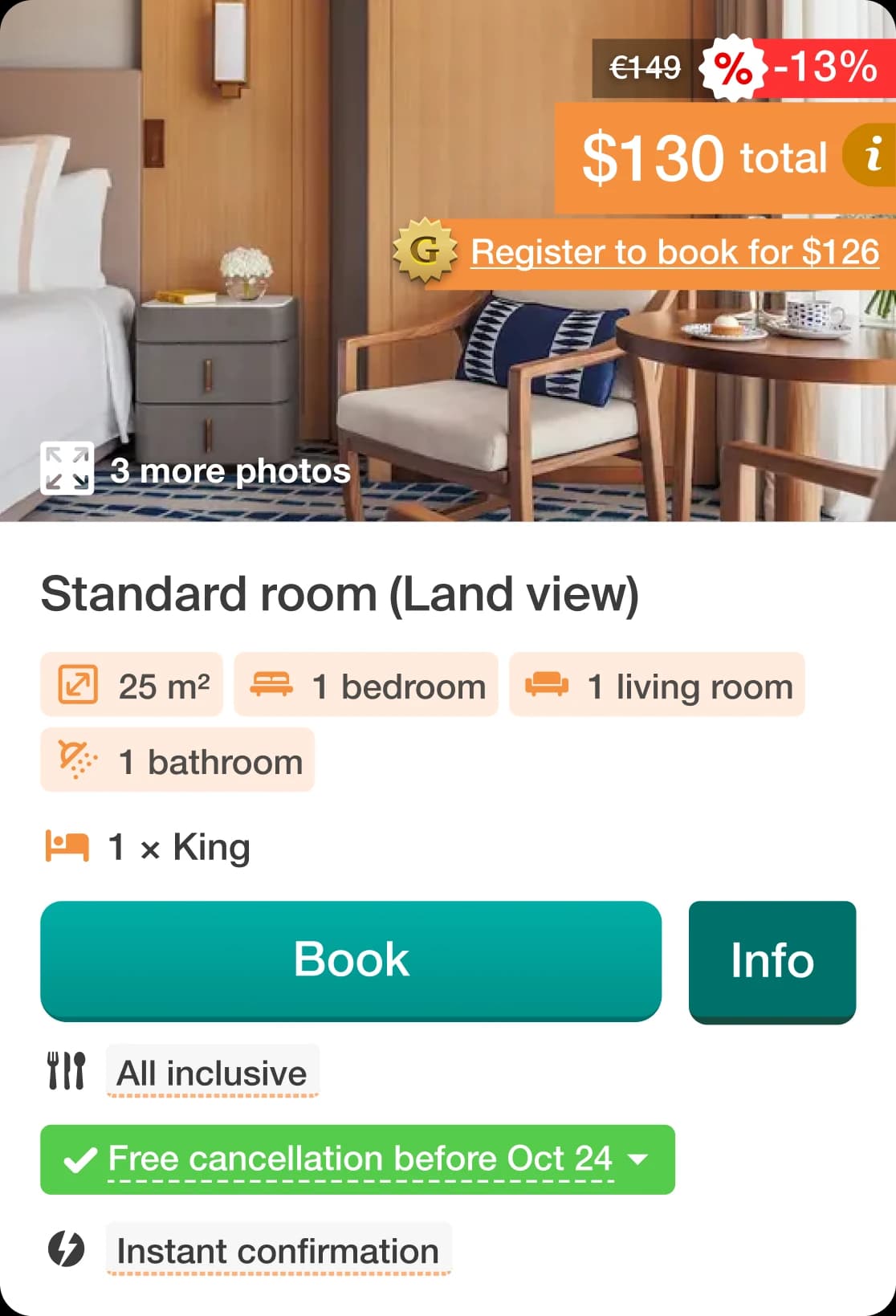 Property page card before the problem appeared — member price easy to notice